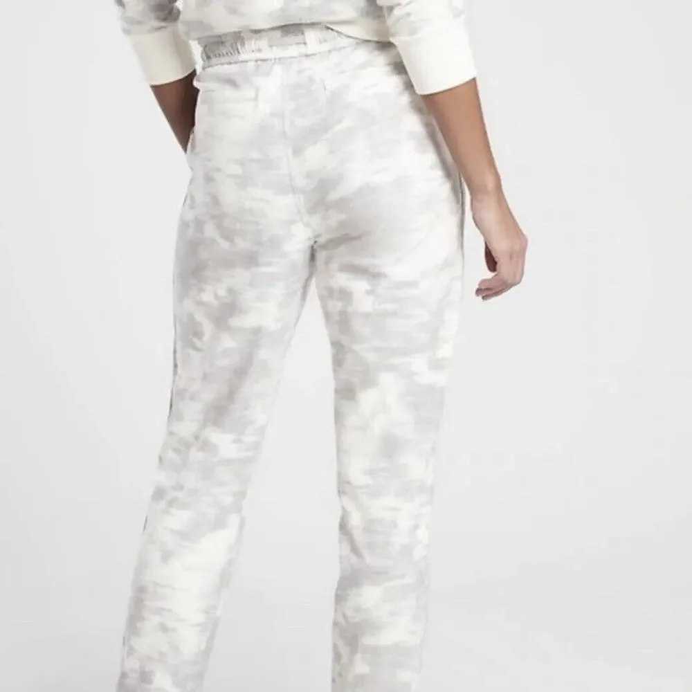 ATHLETA Farallon Printed Jogger Pant Size 4 White Gray